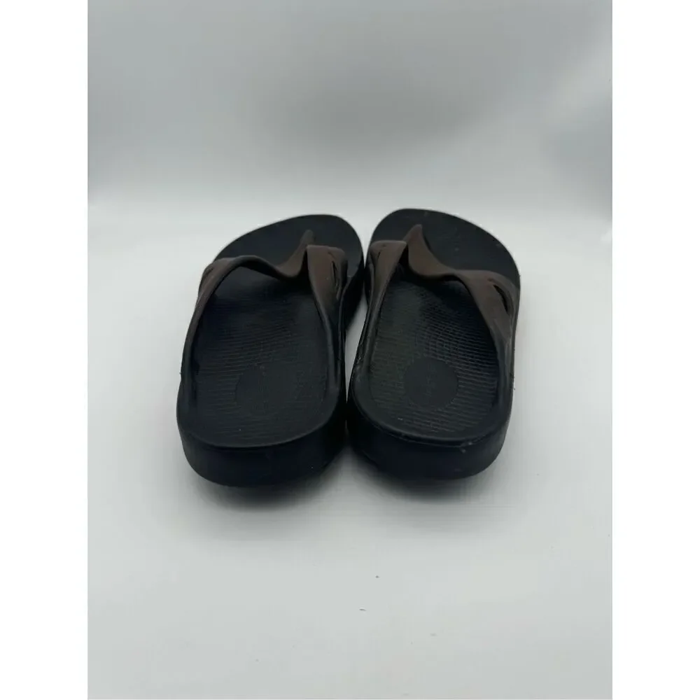 OOFOS Women's Atlantis Black/Brown OOLALA Luxe‎  Recovery Sandals-M9-W11